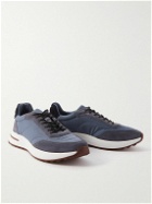 Loro Piana - Weekend Walk Suede-Trimmed Shell Sneakers - Blue