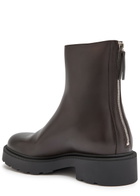 The Row Nobilis Fast Leather Ankle Boots Brown