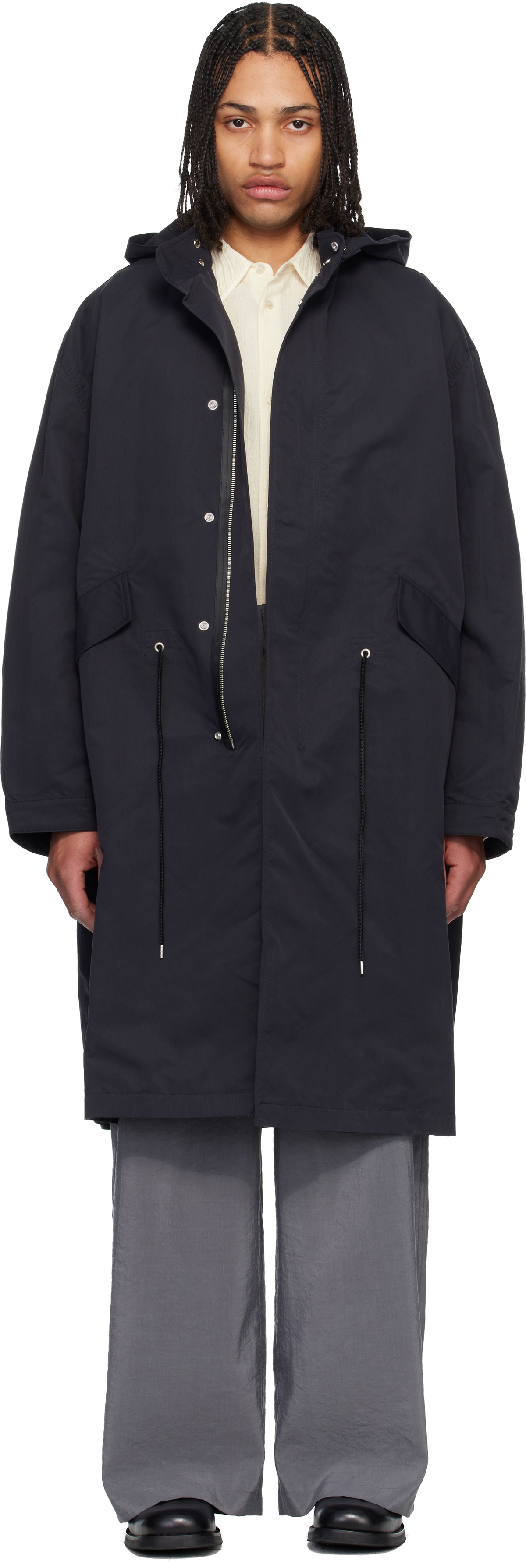 Studio Nicholson Navy Lotus Coat