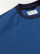 4SDESIGNS - Logo-Embroidered Printed Cotton-Jersey Sweatshirt - Blue