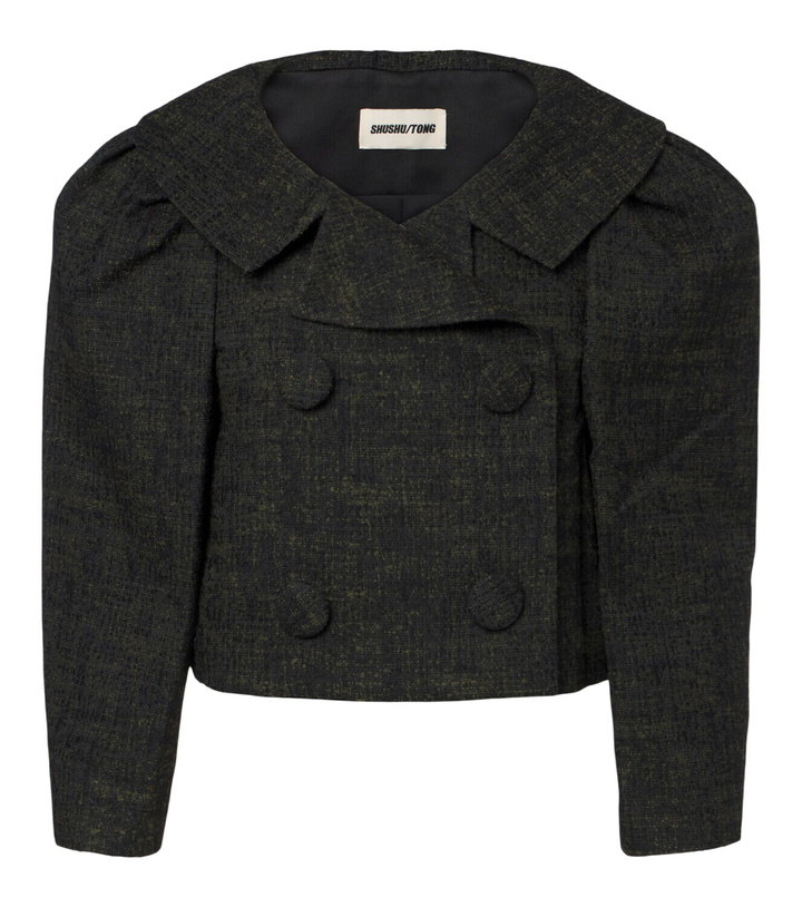 Photo: Shushu/Tong Cropped double-breasted tweed jacket