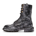 Dolce and Gabbana Black Leather Vintage-Look Boots