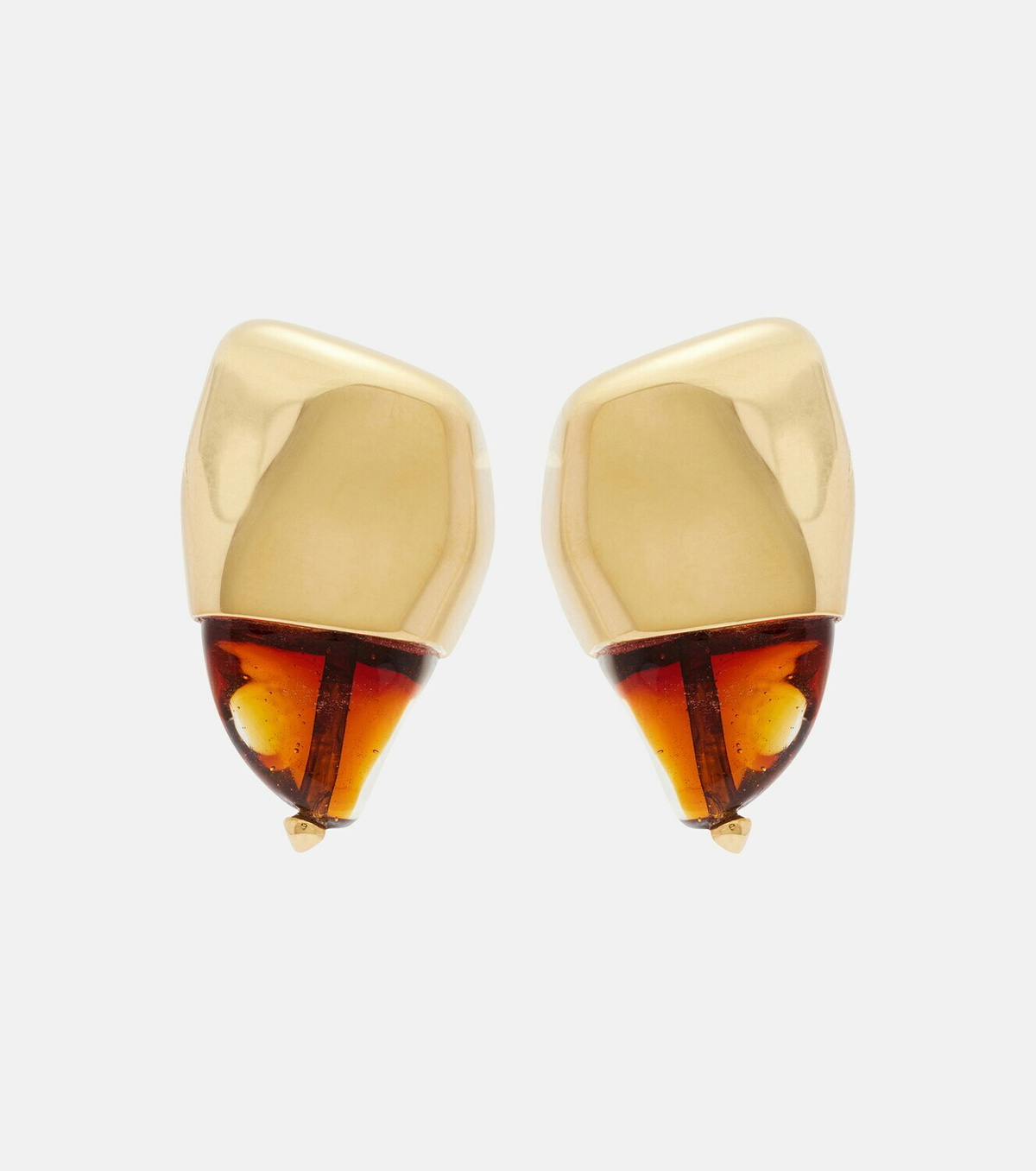 Bottega Veneta Prisma Small 18kt gold-plated earrings