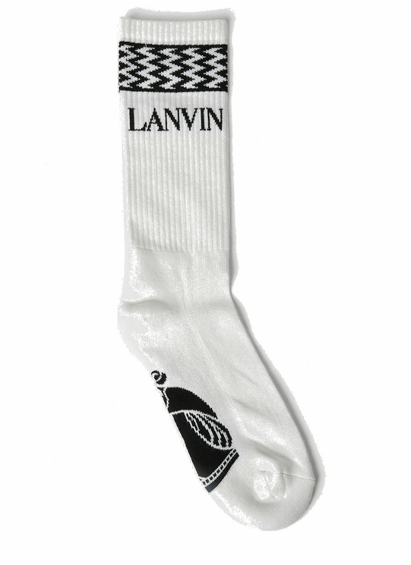 Photo: Lanvin - Logo Intarsia Socks in White