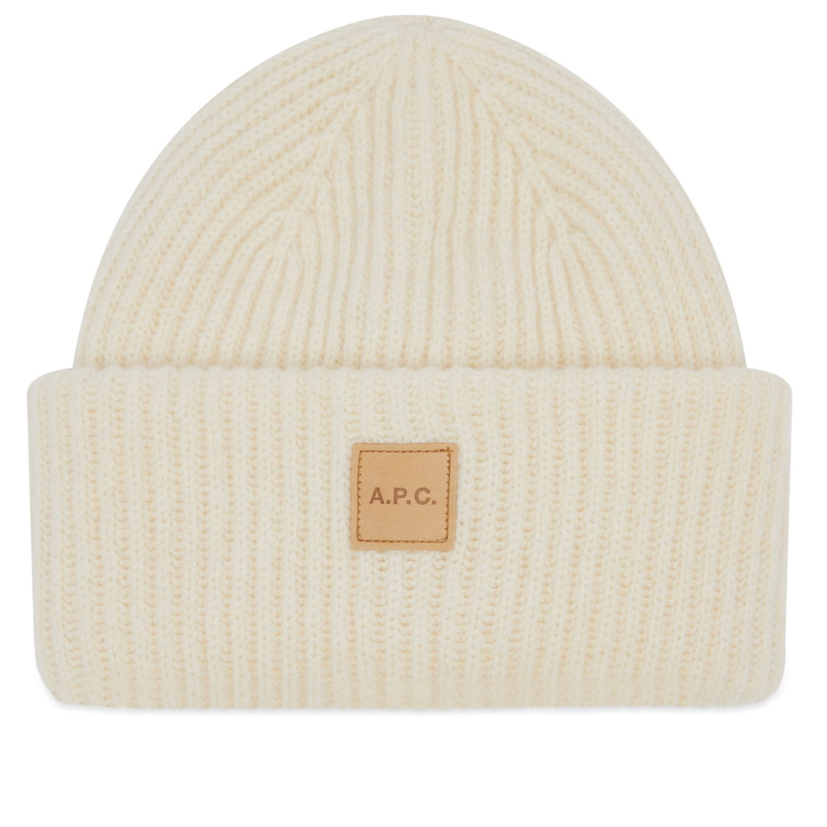 A.P.C. Men's Michelle Patch Beanie in Ecru