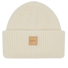 A.P.C. Men's Michelle Patch Beanie in Ecru