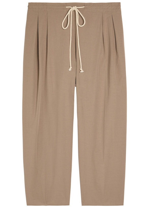 Photo: Maria Mcmanus Barrel-leg Cotton-poplin Trousers Beige