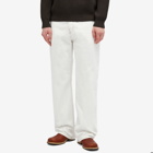 Jacquemus Men's Droit Large Tab Denim Jeans in Off White