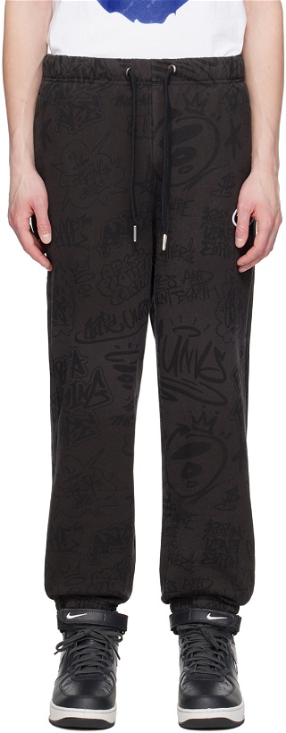 Photo: AAPE by A Bathing Ape Gray Garment-Dyed Sweatpants