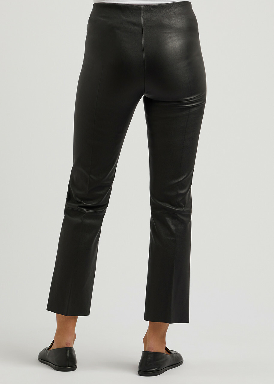 BY Malene Birger Florentina Cropped Leather Leggings Black