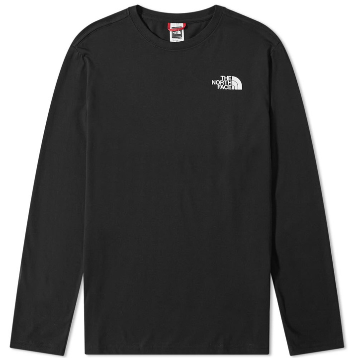 Photo: The North Face Men's Long Sleeve Red Box T-Shirt in Black/Brushwood Camo