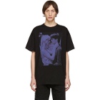 Raf Simons Black Blue Velvet T-Shirt