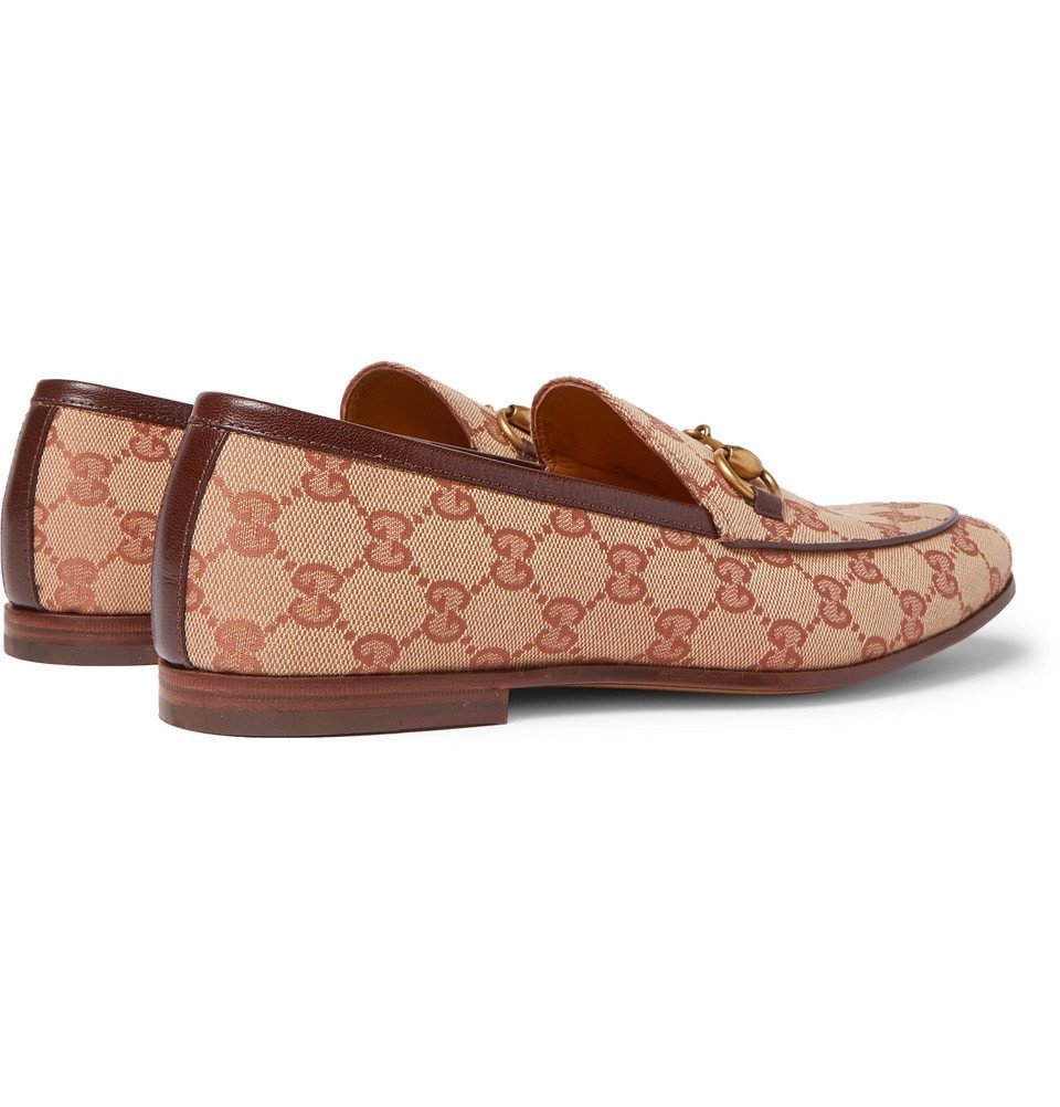 Gucci Jordaan Brown Monogram Canvas Leather Trim Loafers Size EU 36.5 – The  Global Collective Co.