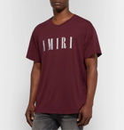 AMIRI - Logo-Print Cotton-Jersey T-Shirt - Burgundy