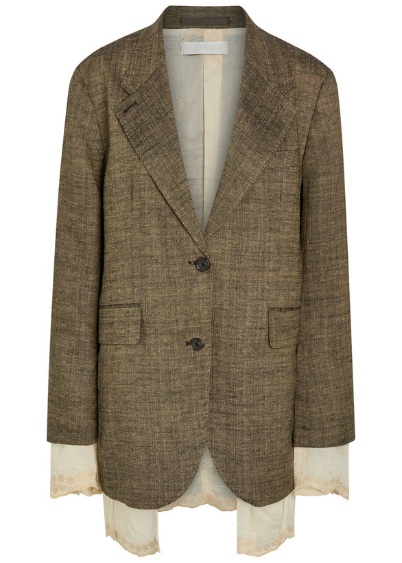 Photo: Our Legacy Drip Layered Linen and Silk-blend Blazer Brown