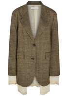Our Legacy Drip Layered Linen and Silk-blend Blazer Brown