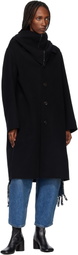 MM6 Maison Margiela Black Wool-Blend Scarf