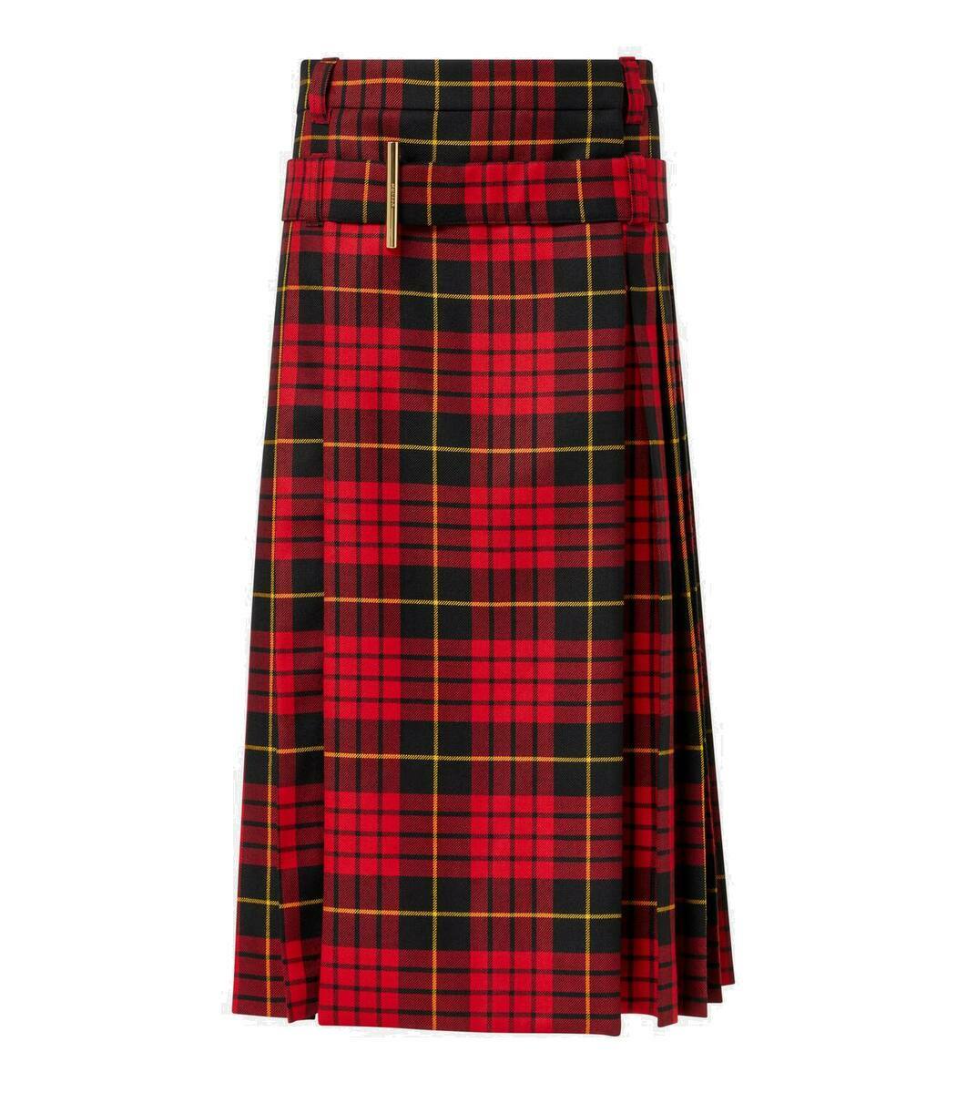Mini-jupe Alexander McQueen En Cuir Rouge Tweed – Taille 42 (US 10) – Modèle Rare Et Asymétrique
