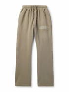 Cherry Los Angeles - Star Parachute Straight-Leg Logo-Embroidered Cotton-Jersey Sweatpants - Brown
