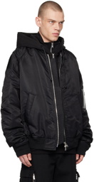 Juun.J Black Layered Bomber Jacket