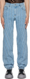 Mugler Blue Spiral Jeans