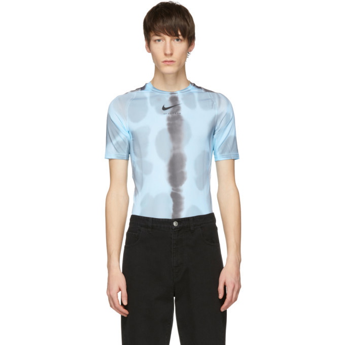 Photo: 1017 Alyx 9SM Blue Nike Edition Camouflage Logo Sponge T-Shirt