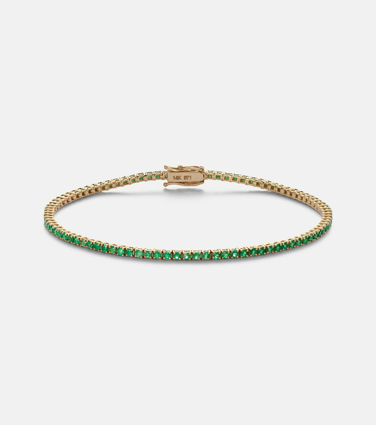 Stone and Strand Tennis 14kt gold (585/1000) bracelet with emerald