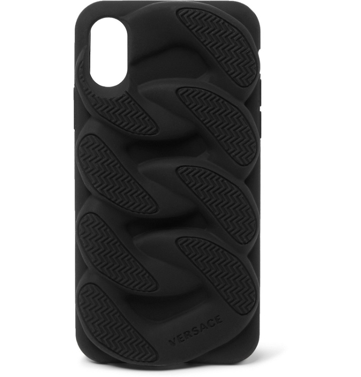 Photo: Versace - Chain Reaction Silicone iPhone X Case - Black
