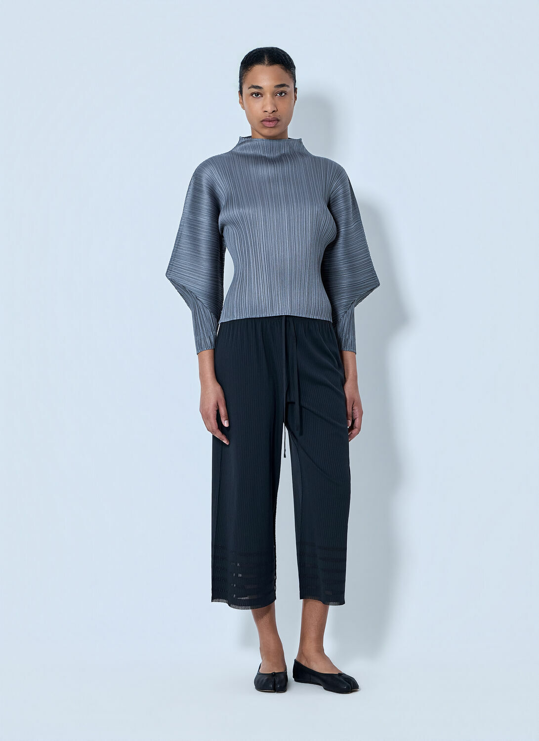 Pleats Please Issey Miyake Pleated Wide-Leg Trousers