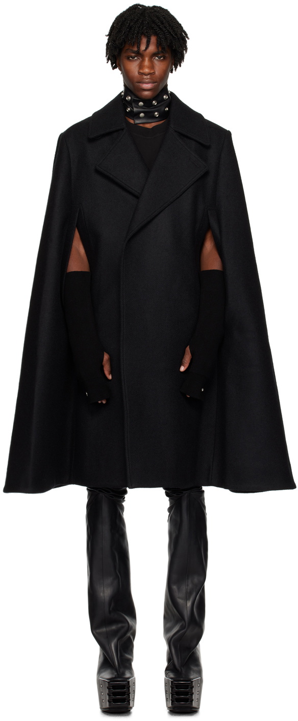 Rick Owens Black Slim Drella Coat Rick Owens