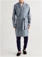 Oliver Spencer Loungewear - Striped Cotton Robe - Blue