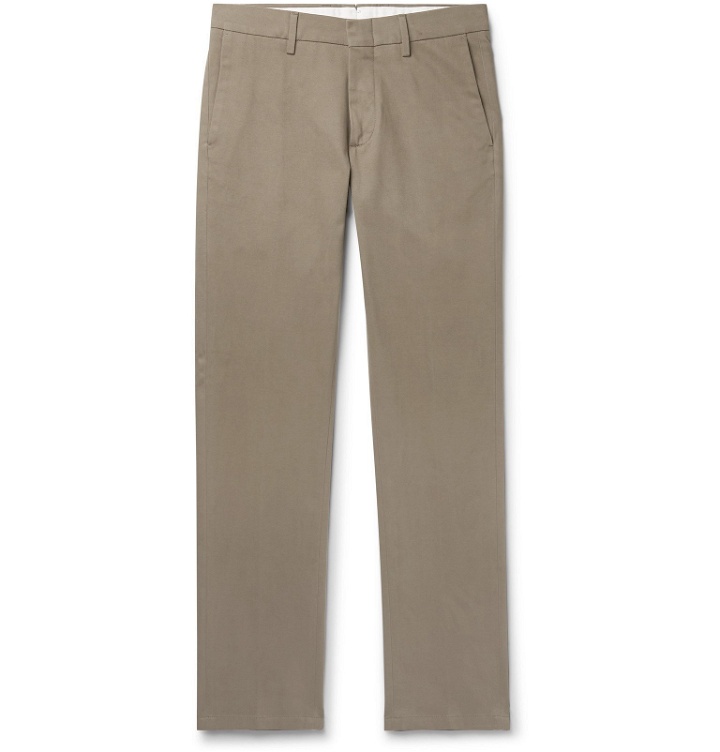 Photo: Dunhill - Navy Slim-Fit Stretch Cotton and Cashmere-Blend Chinos - Neutrals