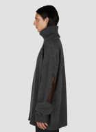 Raf Simons - Rollneck Patched Sweater in Dark Grey