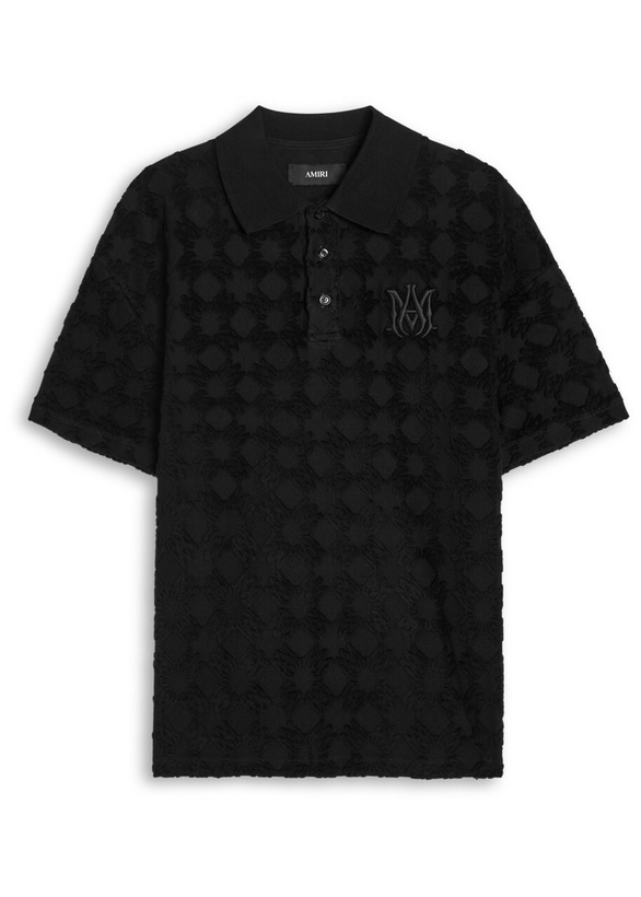 Photo: Amiri Logo-jacquard Cotton-blend Polo Shirt Black