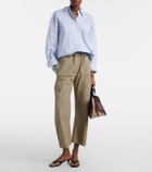 Staud Port Medium striped canvas tote bag
