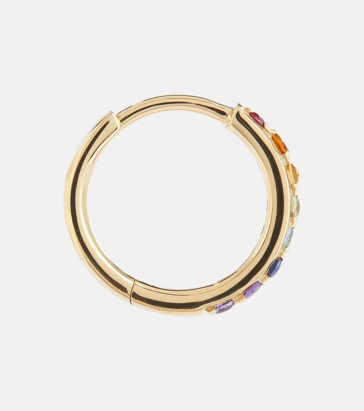 Persée Chakras Rainbow Piercing 18kt gold single earring with gemstones