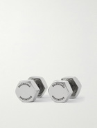 Balenciaga - Double Screw Antiqued Silver-Tone Earrings