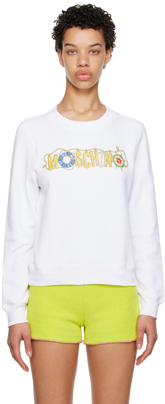 Moschino White Nautical Sweatshirt Moschino