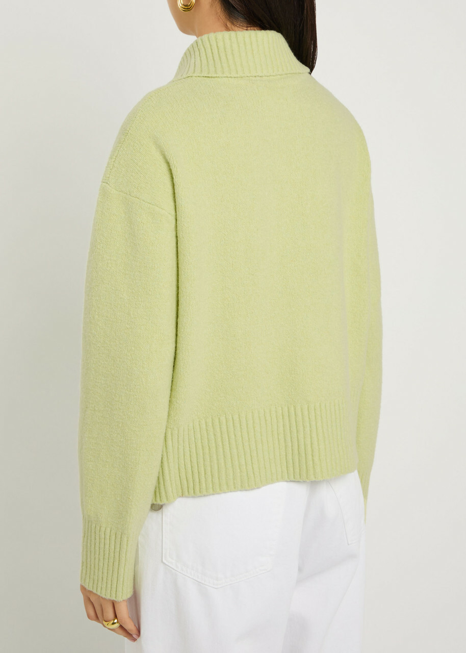 Free People Trading Up Cotton-blend Polo Jumper Green