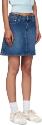 A.P.C. Blue Moss Denim Miniskirt