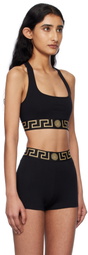 Versace Underwear Black Greca Border Scoop Bralette