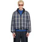 Burberry Navy Check Newport Hooded Reversible Jacket