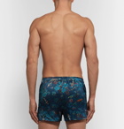 Derek Rose - Brindisi Printed Silk-Satin Boxer Shorts - Men - Petrol