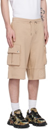 Balmain Beige Embossed Shorts