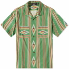 RRL Men's Serape Camp Short Sleeve Shirt in Green/Multi