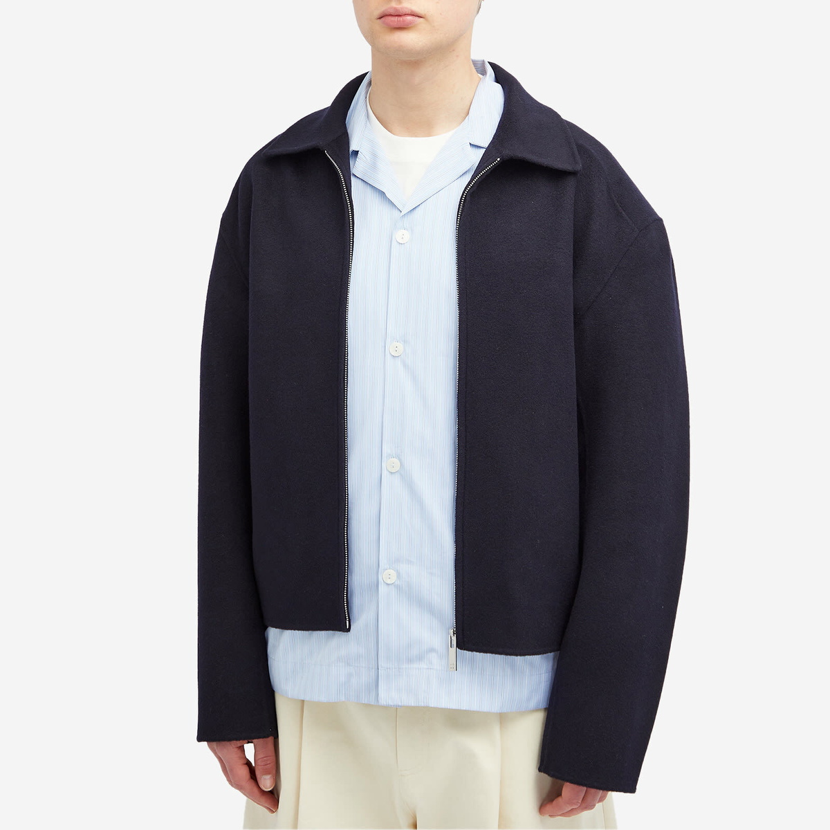 Róhe Men's Double-Faced Wool Jacket in Navy