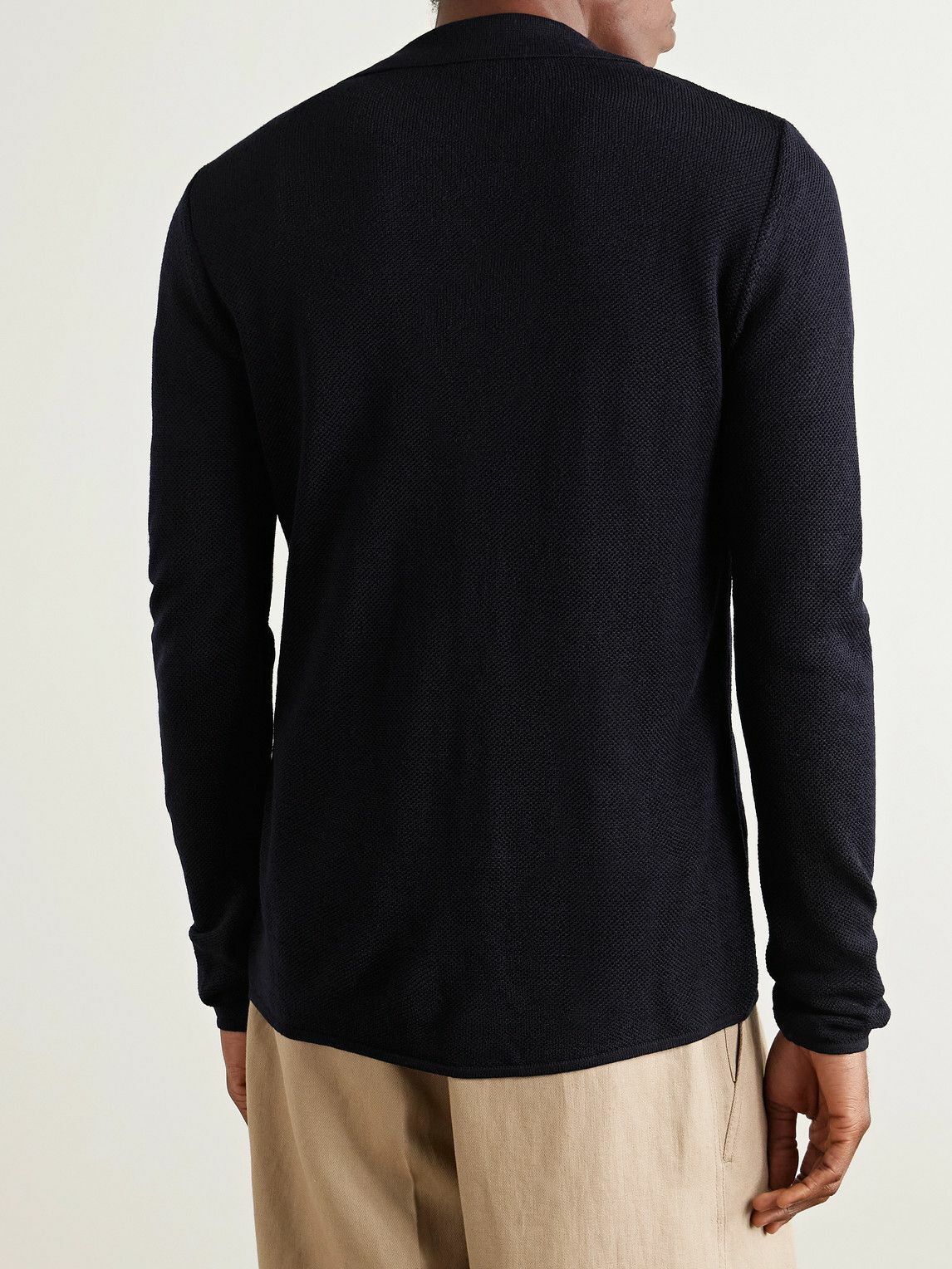 Richard James - Merino Wool Cardigan - Blue