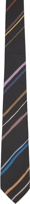 Photo: Paul Smith Gray Diagonal 'Painted Stripe' Tie