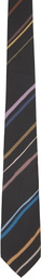 Paul Smith Gray Diagonal 'Painted Stripe' Tie