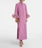 Valentino Cady Couture feather-trimmed maxi dress